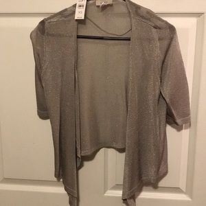 Loft Silver Sparkly Shrug Size XS